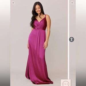 Revelry Fuchsia Giada Satin Dress